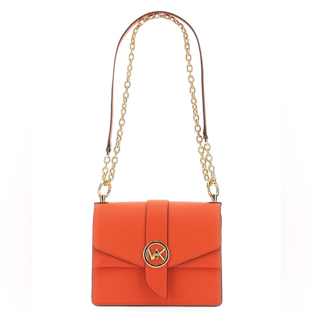 Michael‎ Kors Greenwich Saffiano Leather Crossbody Purse Bag, Clementine Orange